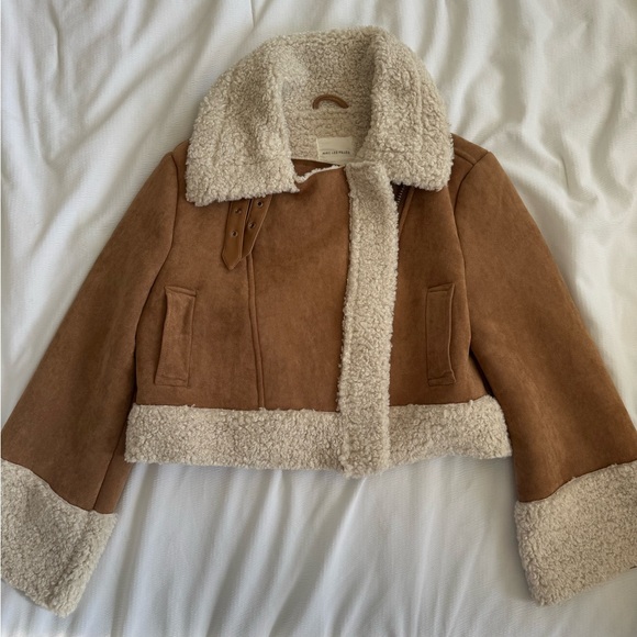Avec Les Filles Jackets & Blazers - Sherpa Lined Suede Jacket